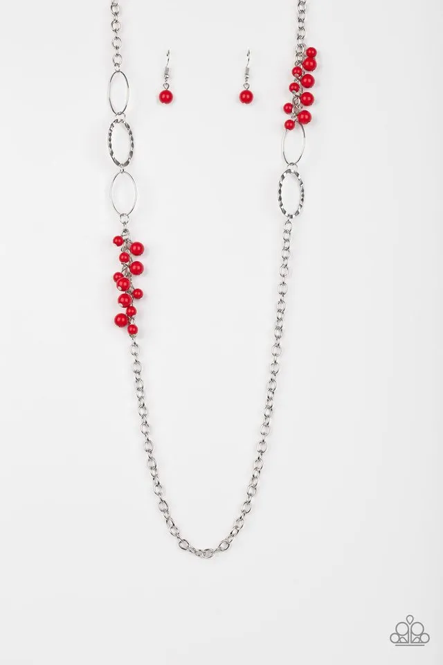 Paparazzi Necklace ~ Flirty Foxtrot - Red