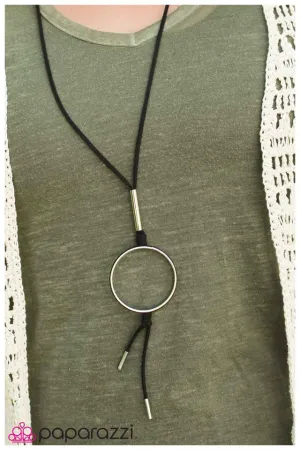 Paparazzi Necklace ~ Jumping Through Hoops - Black