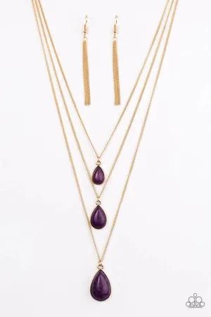 Paparazzi Necklace ~ Mountain Tears - Purple