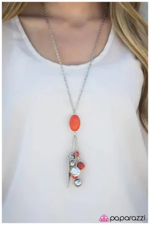 Paparazzi Necklace ~ Rock Of Ages - Orange