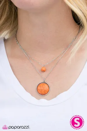 Paparazzi Necklace ~ Sandstone Skies - Orange