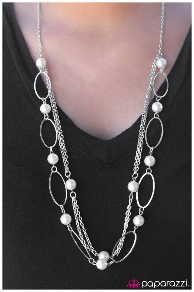 Paparazzi Necklace ~ Stolen Kisses - White