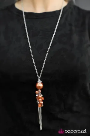 Paparazzi Necklace ~ The Low Down - Orange