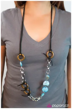 Paparazzi Necklace ~ Tied Me Over - Blue