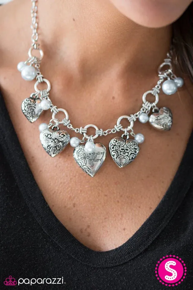 Paparazzi Necklace ~ With All Your Heart - Blue