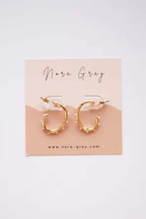 Pearl Accented Gold Hoop Earrings