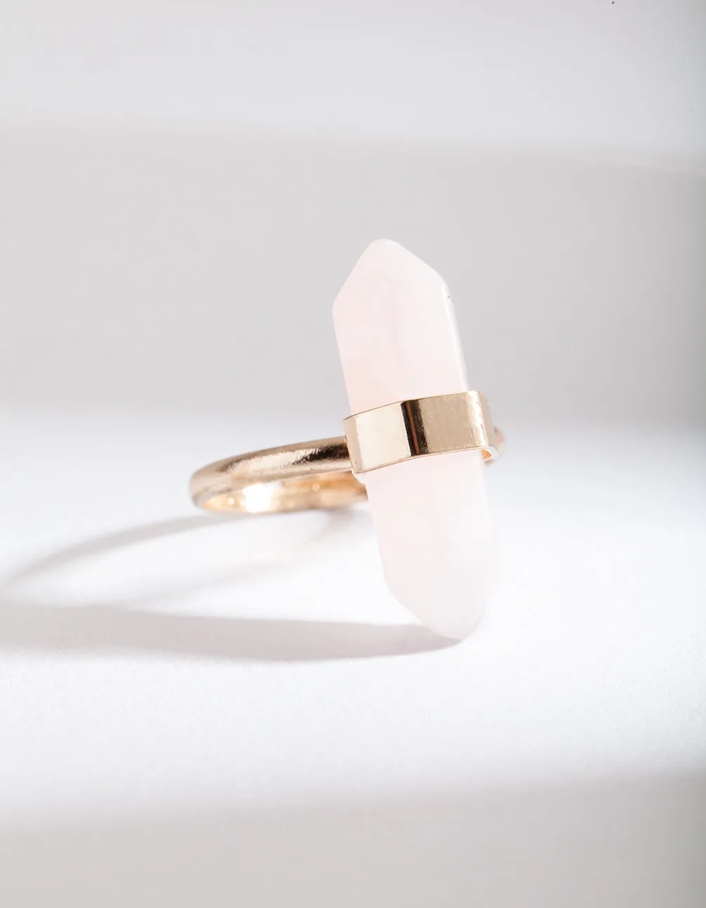 Pink Rose Quartz Shard Ring