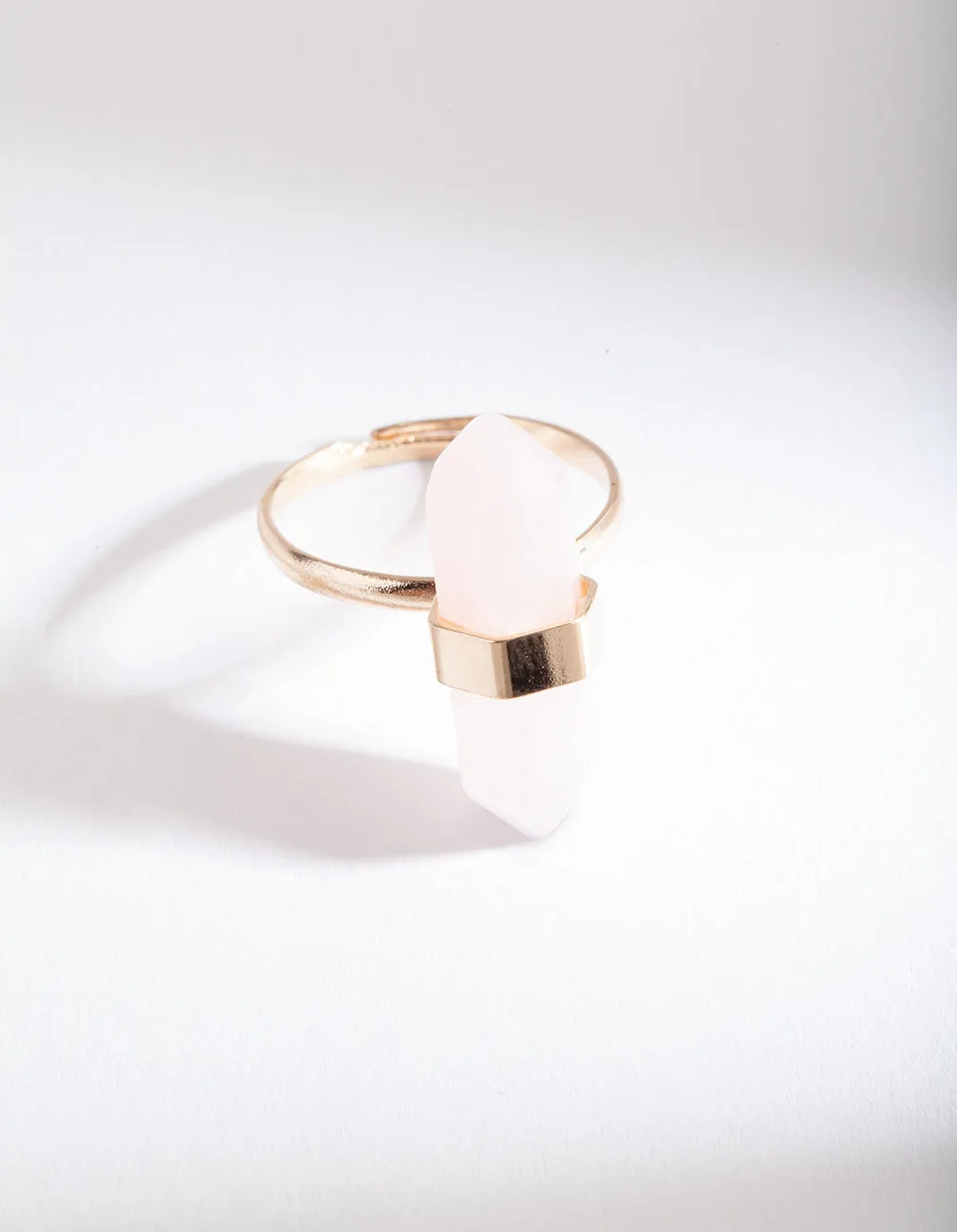 Pink Rose Quartz Shard Ring