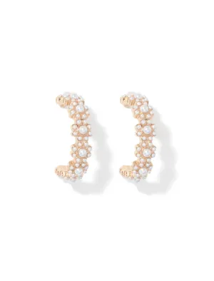 Pip Pearl Flower Hoop Earrings