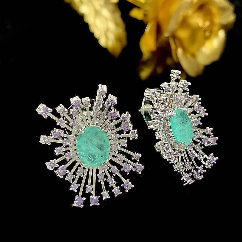 Pre Order: Sparkling Hollow Fireworks Zircon Earrings