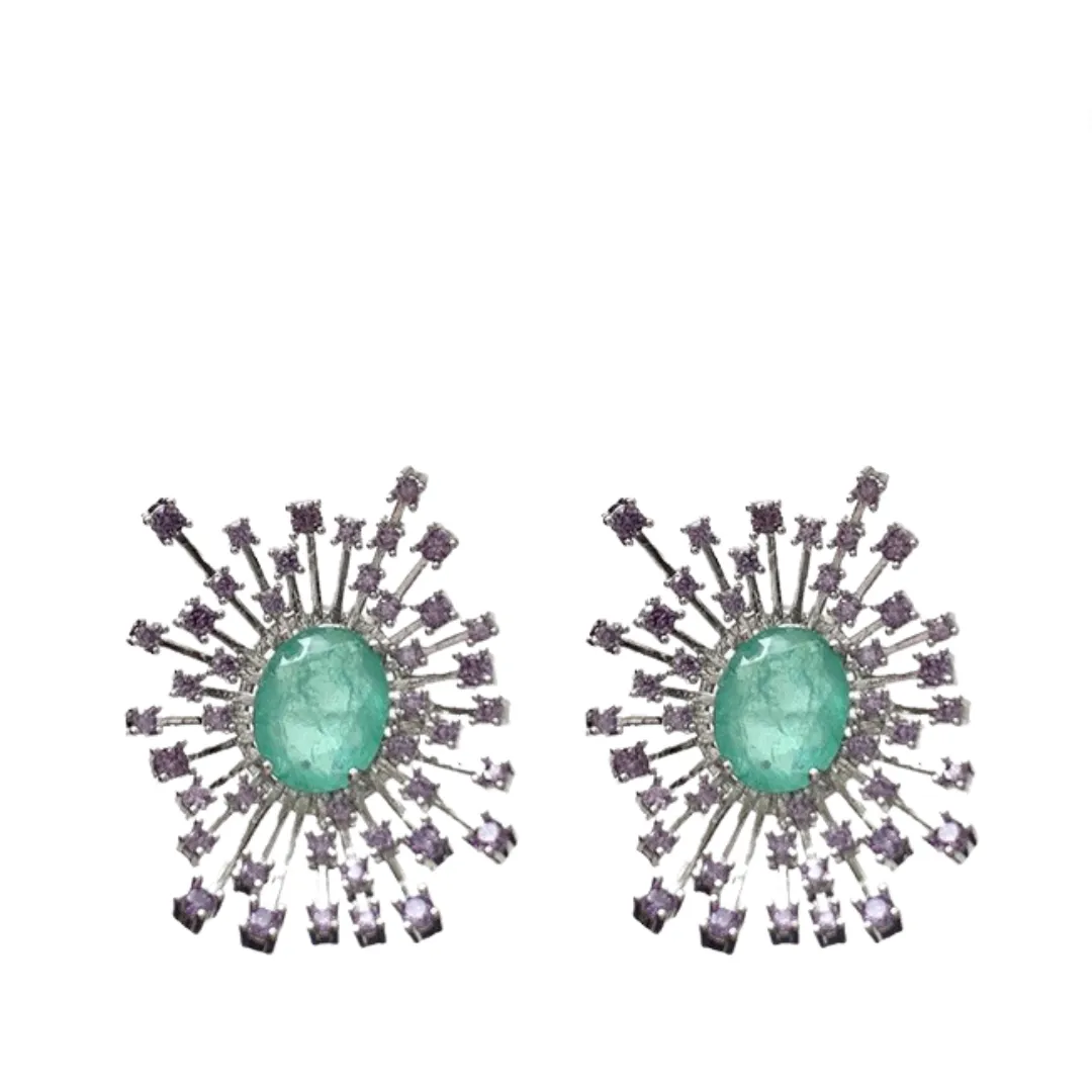 Pre Order: Sparkling Hollow Fireworks Zircon Earrings