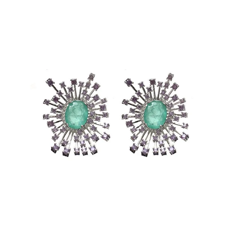 Pre Order: Sparkling Hollow Fireworks Zircon Earrings