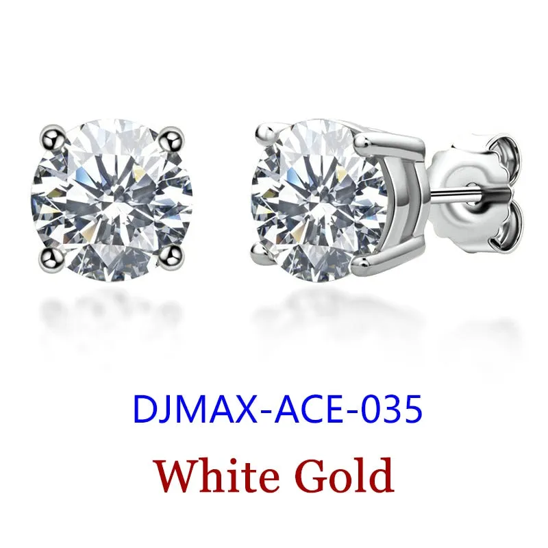 Premium 0.5-2ct Moissanite Diamond Stud Earrings for Women Orginal 925 Sterling Silver Screw Back Women Moissanite Earring 2023