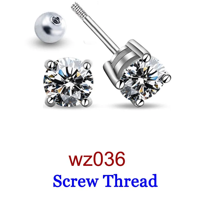 Premium 0.5-2ct Moissanite Diamond Stud Earrings for Women Orginal 925 Sterling Silver Screw Back Women Moissanite Earring 2023