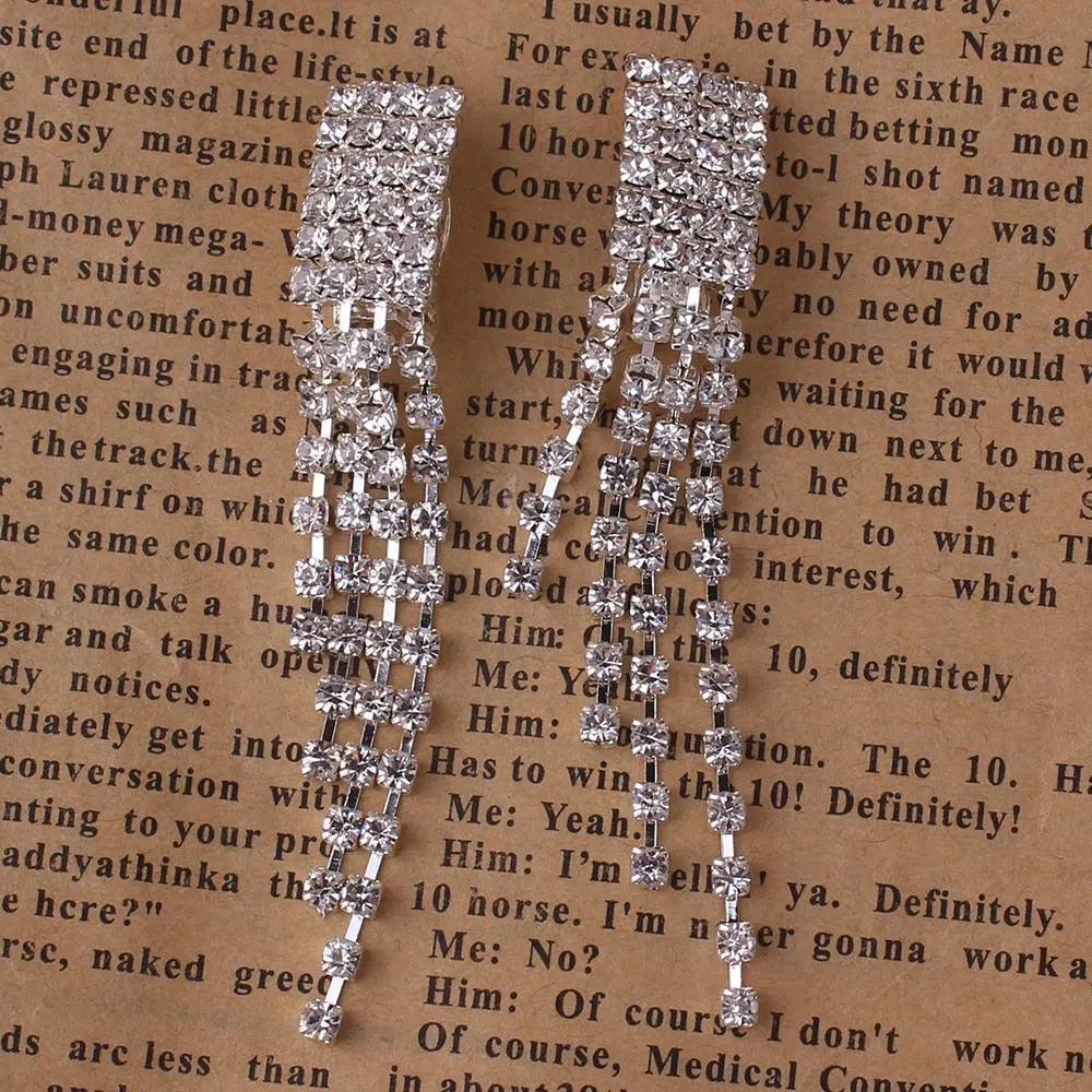 Rhinestone Tassel Earrings