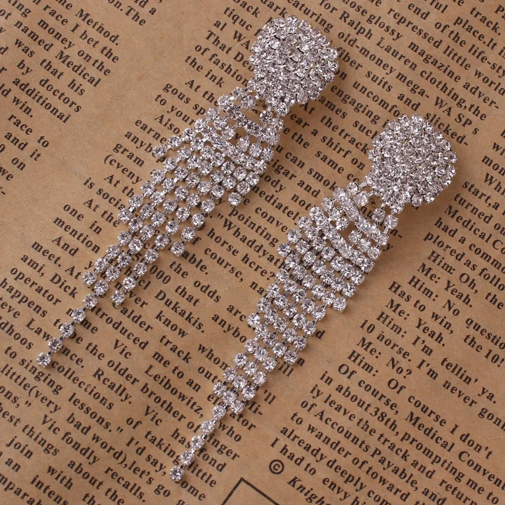 Rhinestone Tassel Earrings