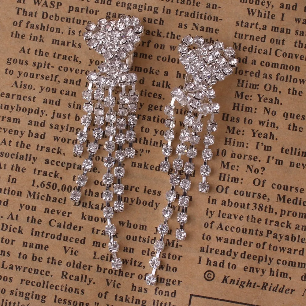 Rhinestone Tassel Earrings