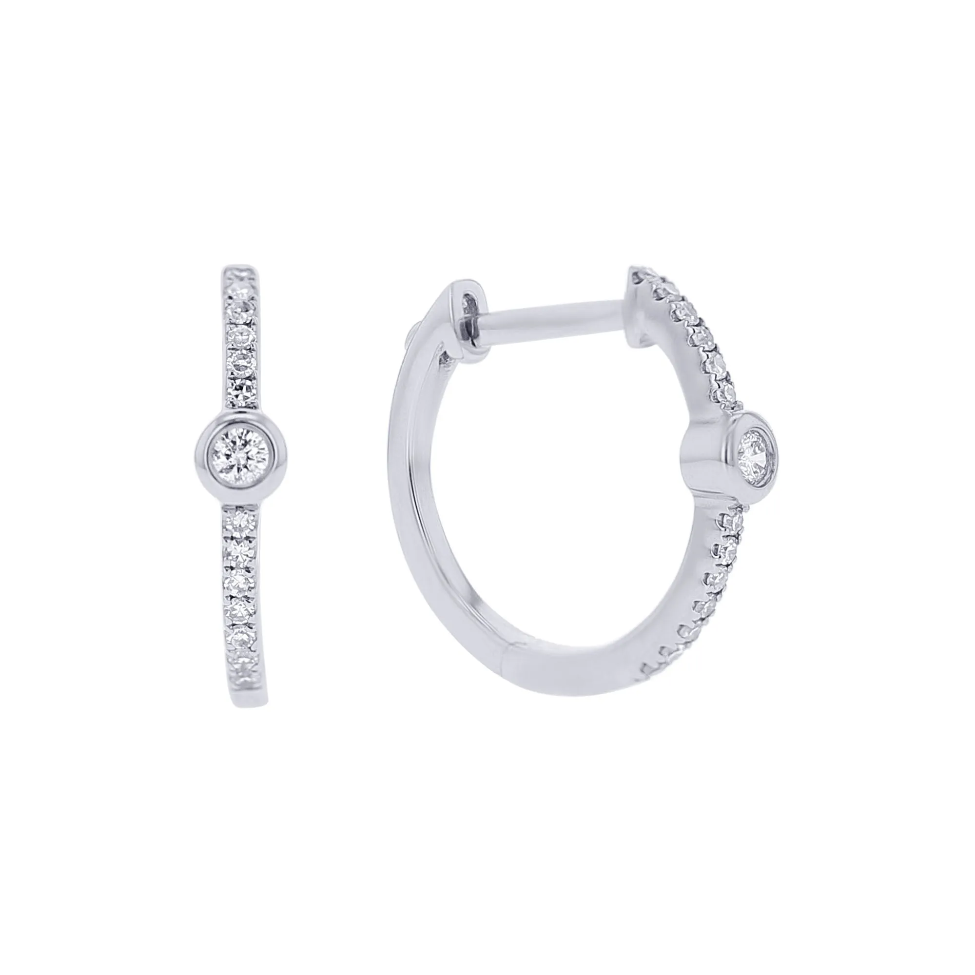 Rhyan Diamond Huggie Hoop Earrings