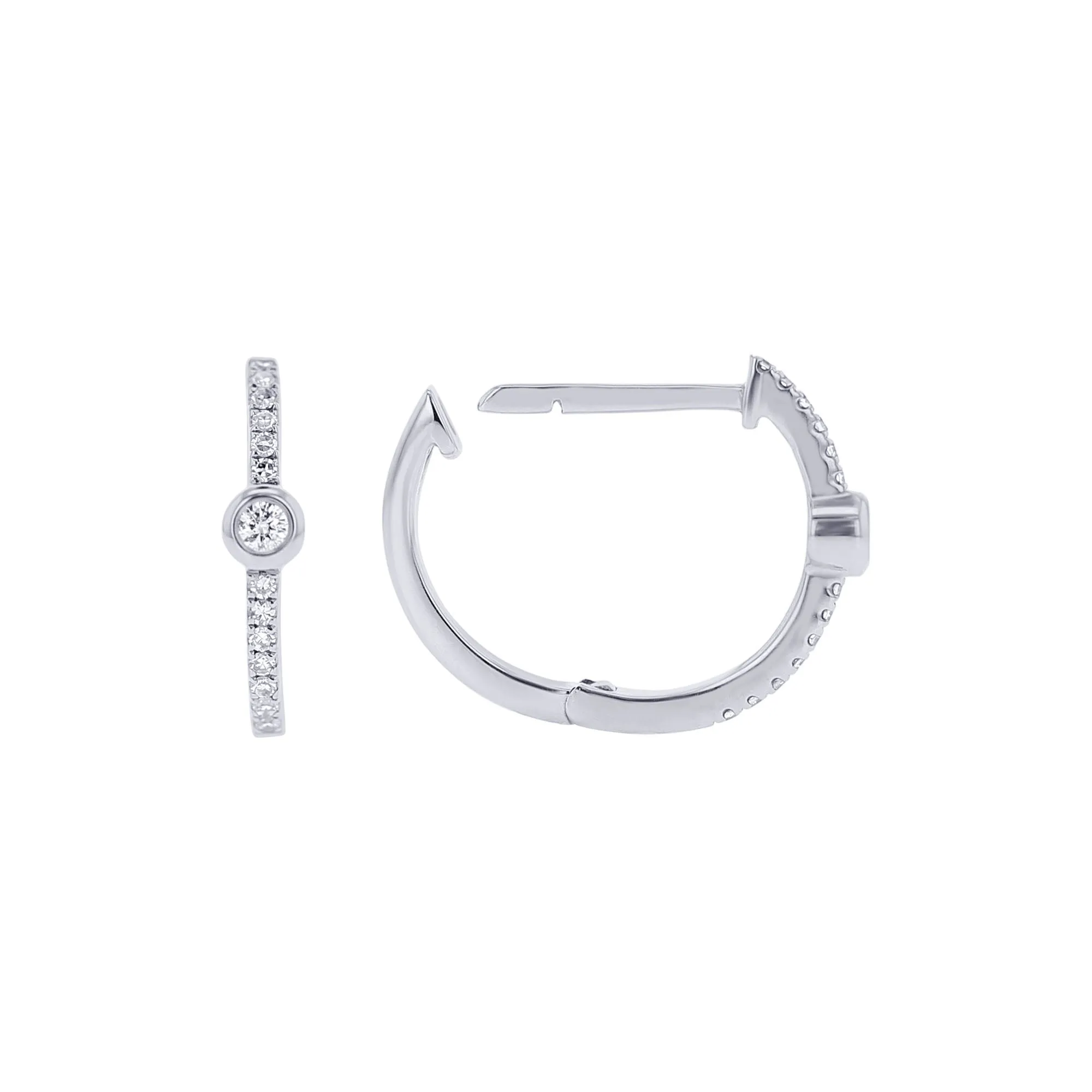 Rhyan Diamond Huggie Hoop Earrings