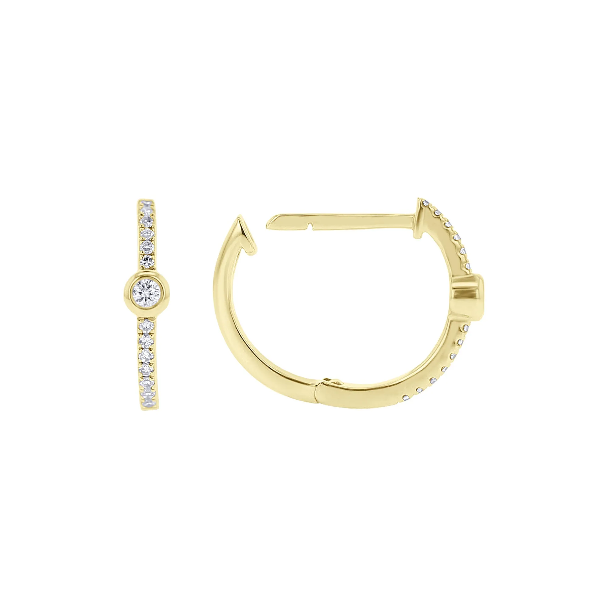 Rhyan Diamond Huggie Hoop Earrings