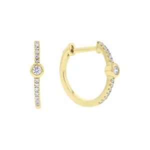 Rhyan Diamond Huggie Hoop Earrings