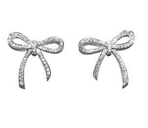 Ribbon Pave' Crystal Earrings