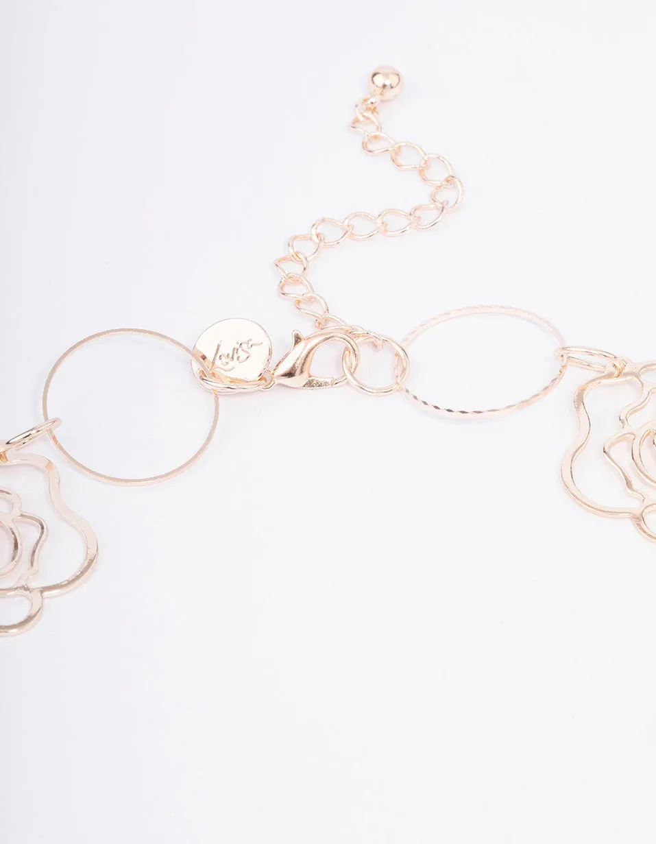 Rose Gold Rose Link Necklace