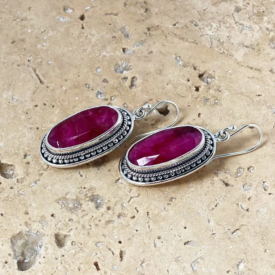 Ruby Quartz Pendant & Earring Set - Tulsi