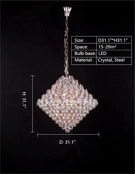 Rylight Aesthetic Conical Crystal Chandelier