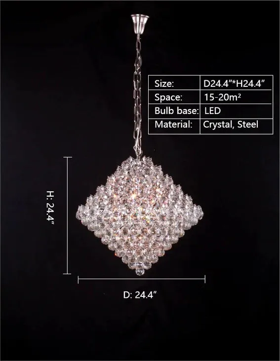 Rylight Aesthetic Conical Crystal Chandelier