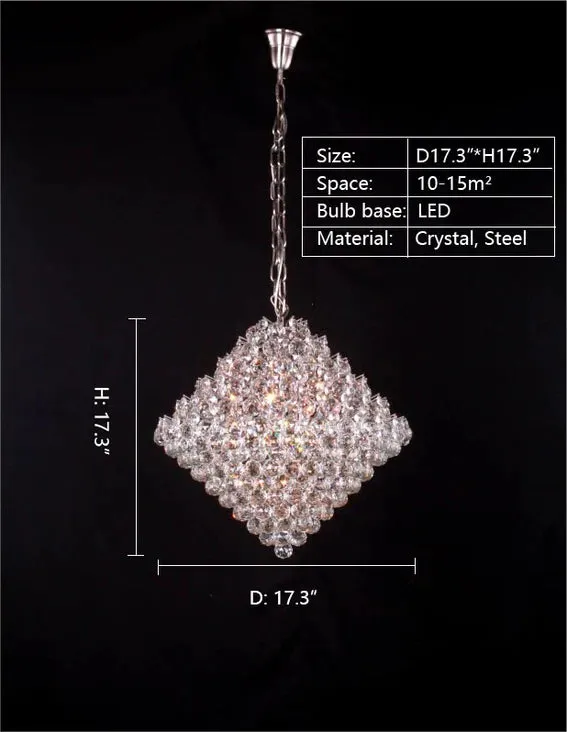 Rylight Aesthetic Conical Crystal Chandelier