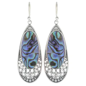 Samuel B. Sterling Silver Oval Abalone Drop Earrings (91439)