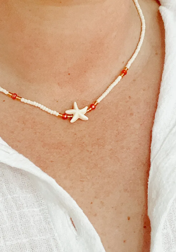 Sea Stars Necklace - Coral