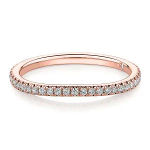 Signature Simulant Diamond 0.23 carat* TW round brilliant curved wedding or eternity band in 14 carat rose gold