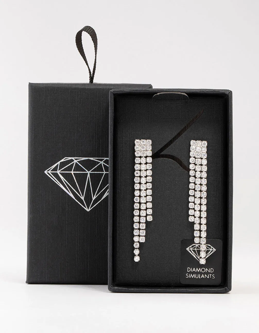 Silver Cubic Zirconia Chandelier Earrings