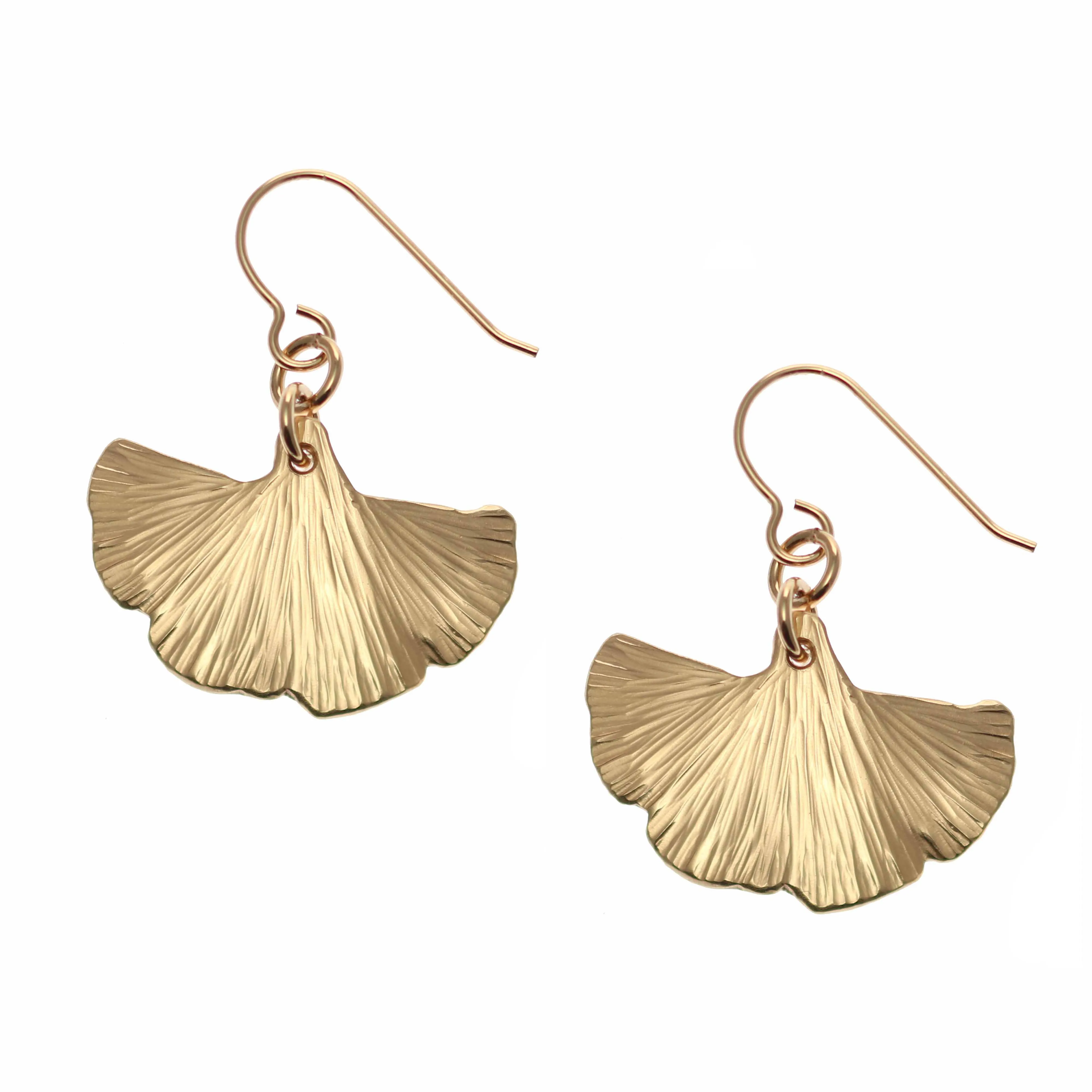 Small Bronze Ginkgo Leaf Earrings