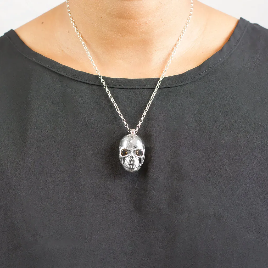 Smokey Quartz Skull Necklace