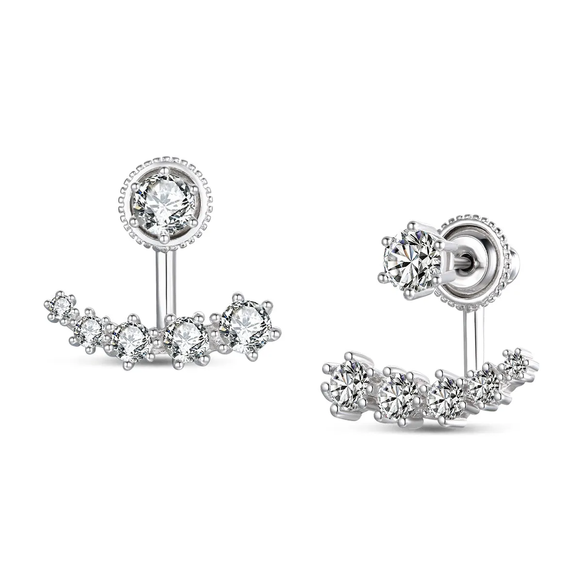 Sparkling Cubic Zirconia Cluster Earrings