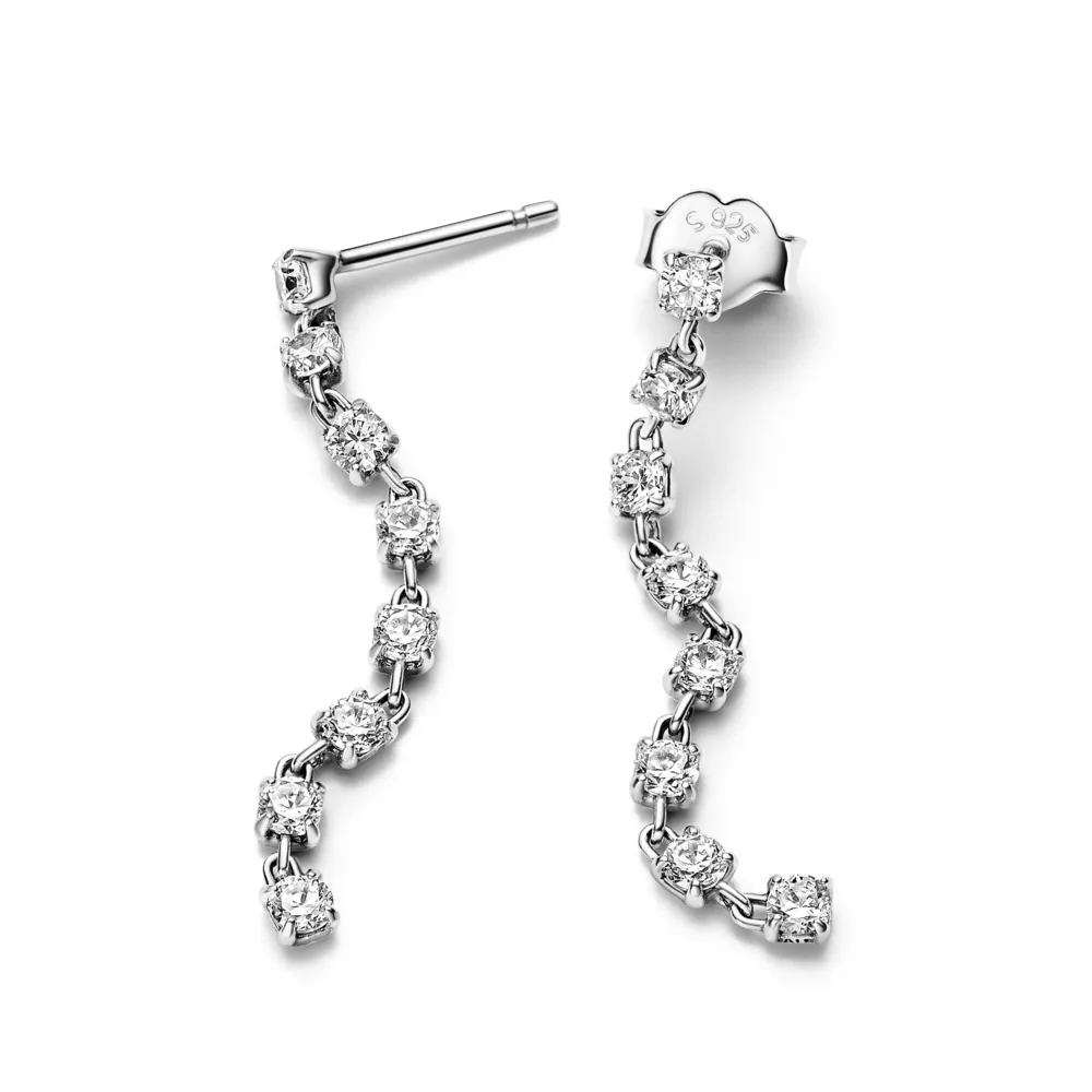 Sparkling Eight Stones Drop Earrings