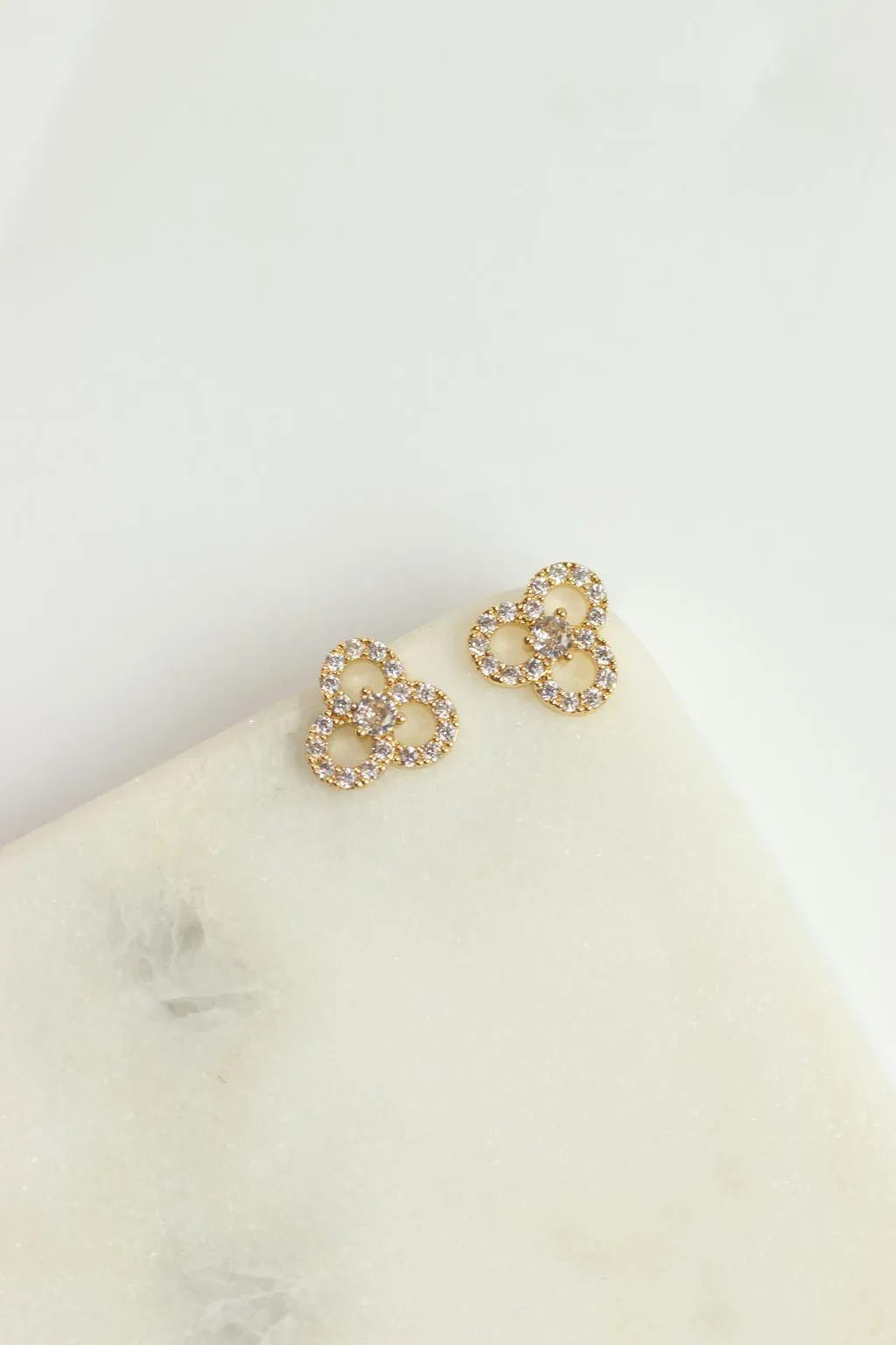 Sparkling Trio Stud Earrings