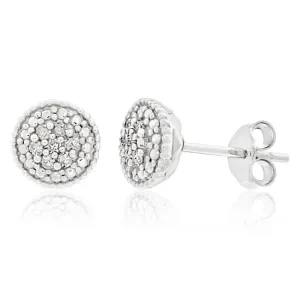 Sterling Silver Diamond Stud Earrings