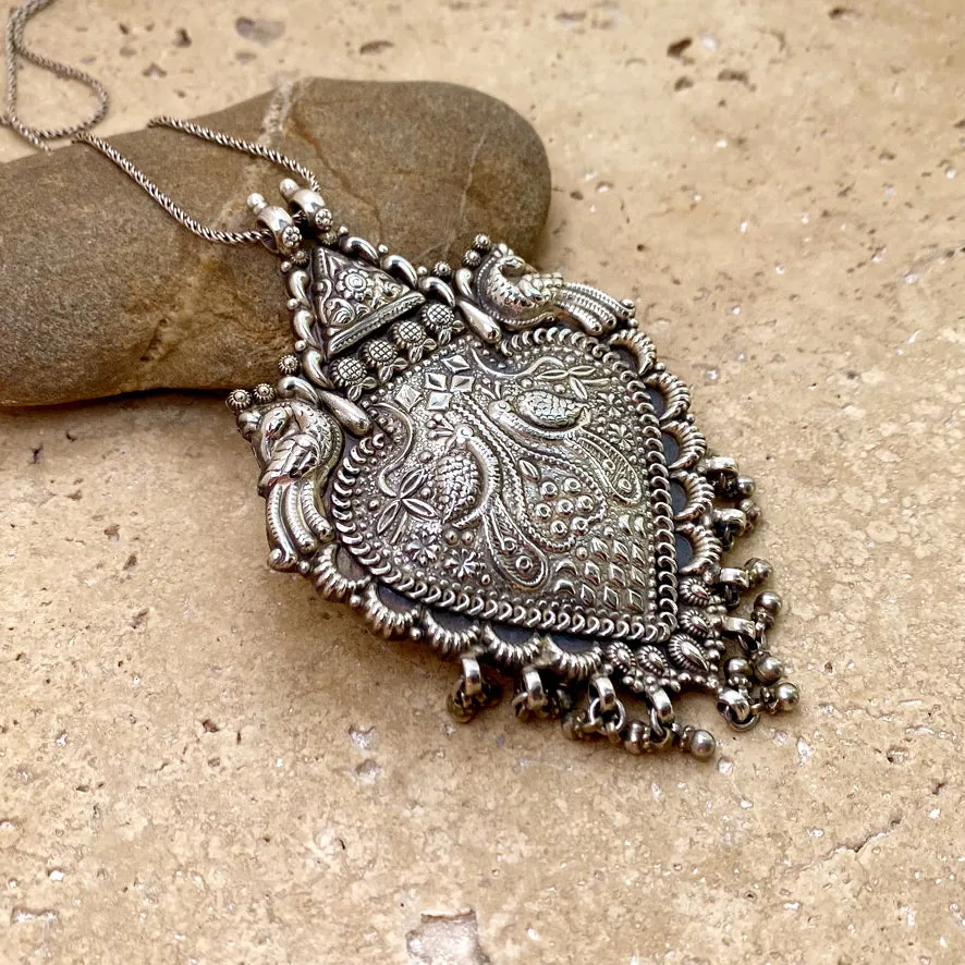 Sterling Silver Pendant - Adorsed Peacock