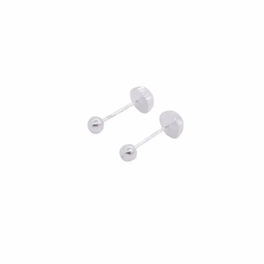 Sterling Silver Sparkling Half Sphere Stud Earrings