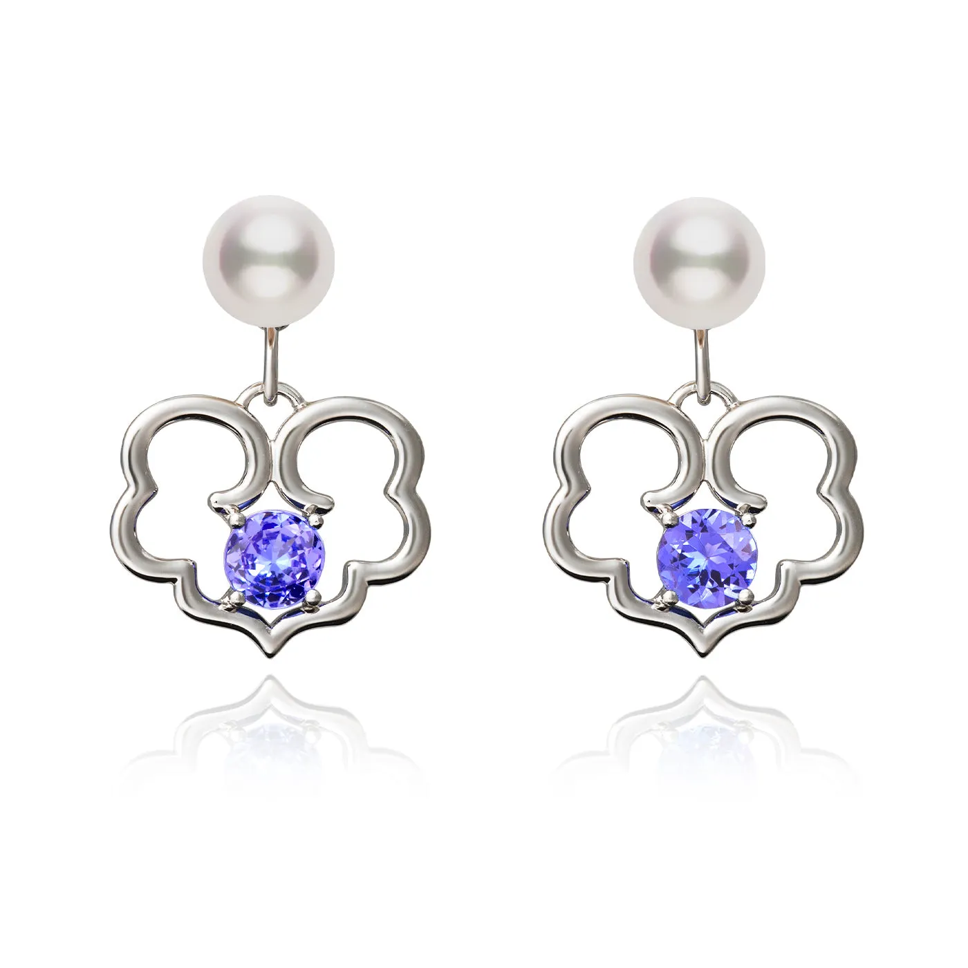 The Timeless Blessings Earrings 18kt White Gold with Tanzanite