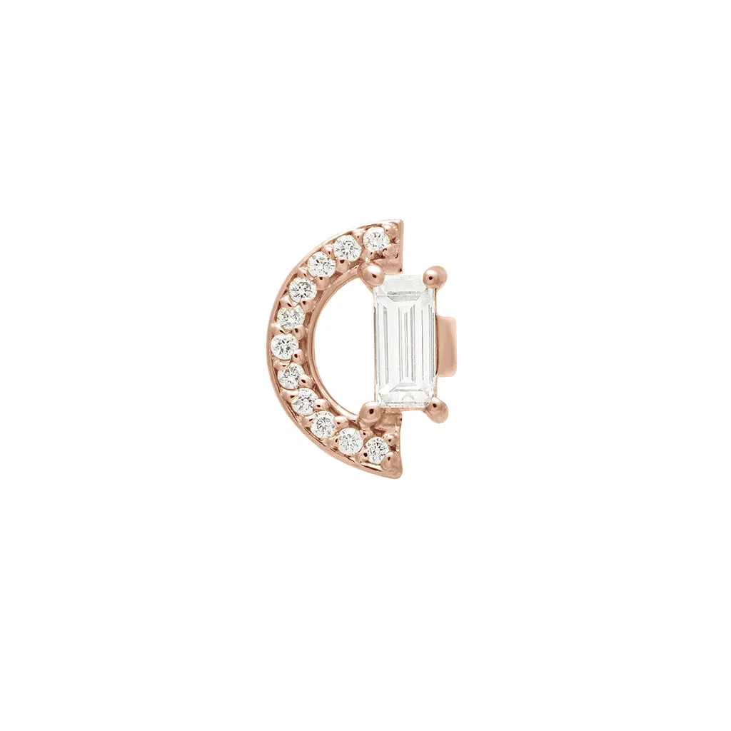 Theda Arc Stud - 14k Gold & White Diamond