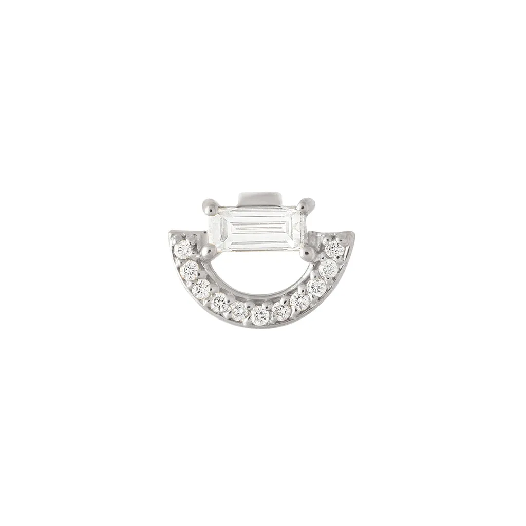 Theda Arc Stud - 14k Gold & White Diamond