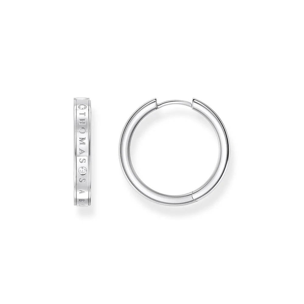 Thomas Sabo Sterling Silver Sparkling Circles Since 1984 Hoop Earrings