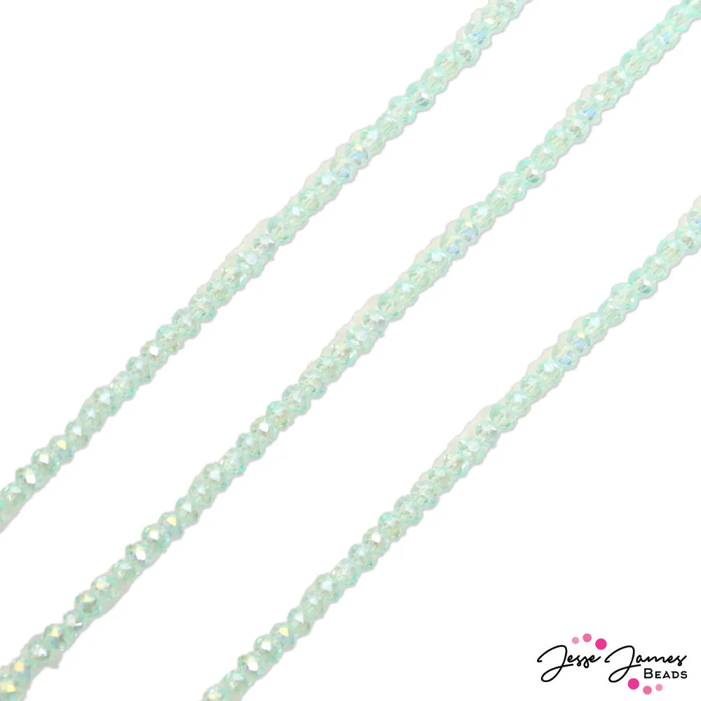 Thunder Polish Glass Strand 3x2mm in Seabreeze