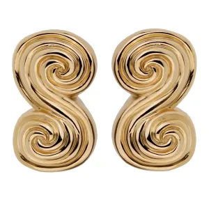 Tiffany & Co Scroll 18k Yellow Gold Clip On Earrings