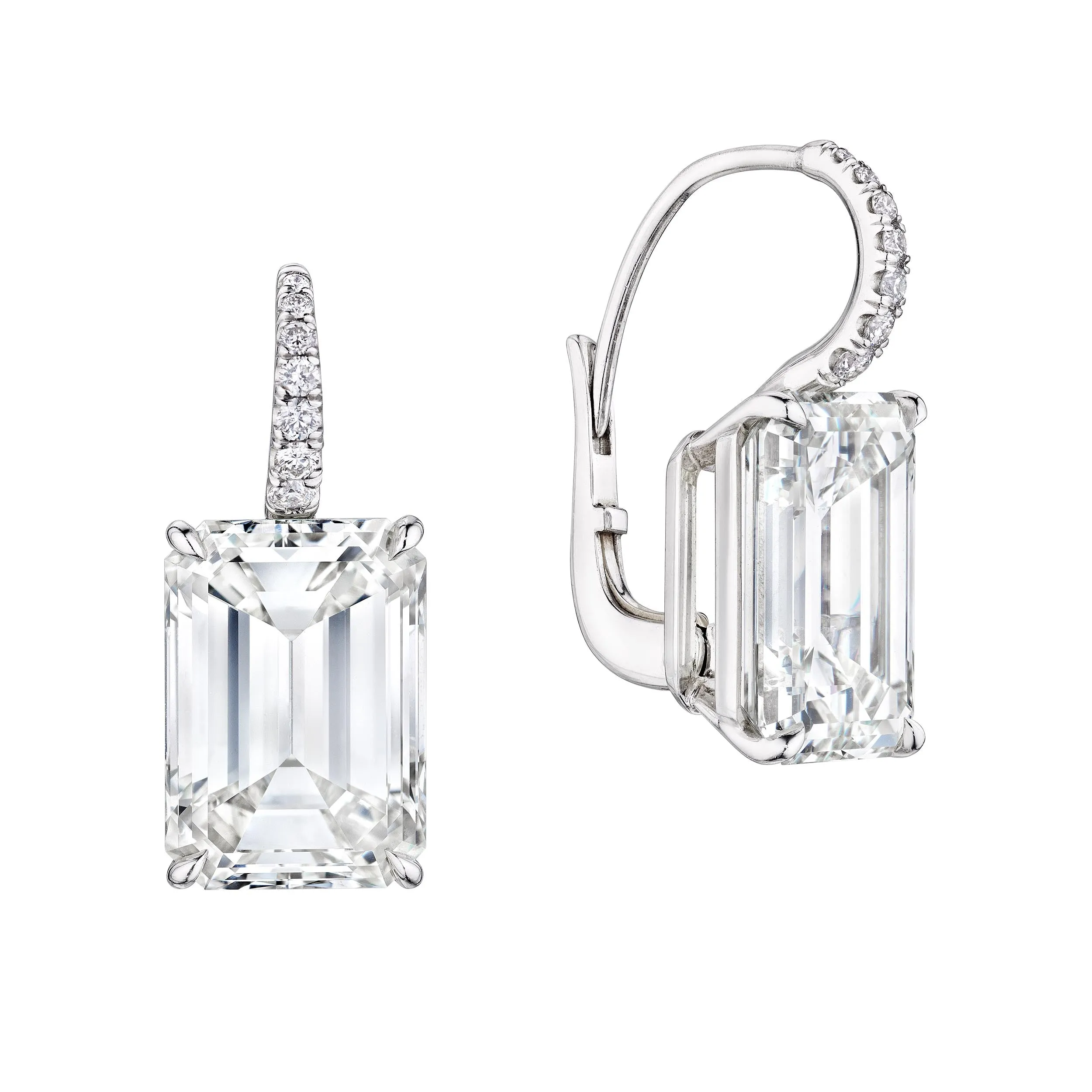 'Timeless Allure' Emerald Cut Diamond Earrings, 7 CT Each